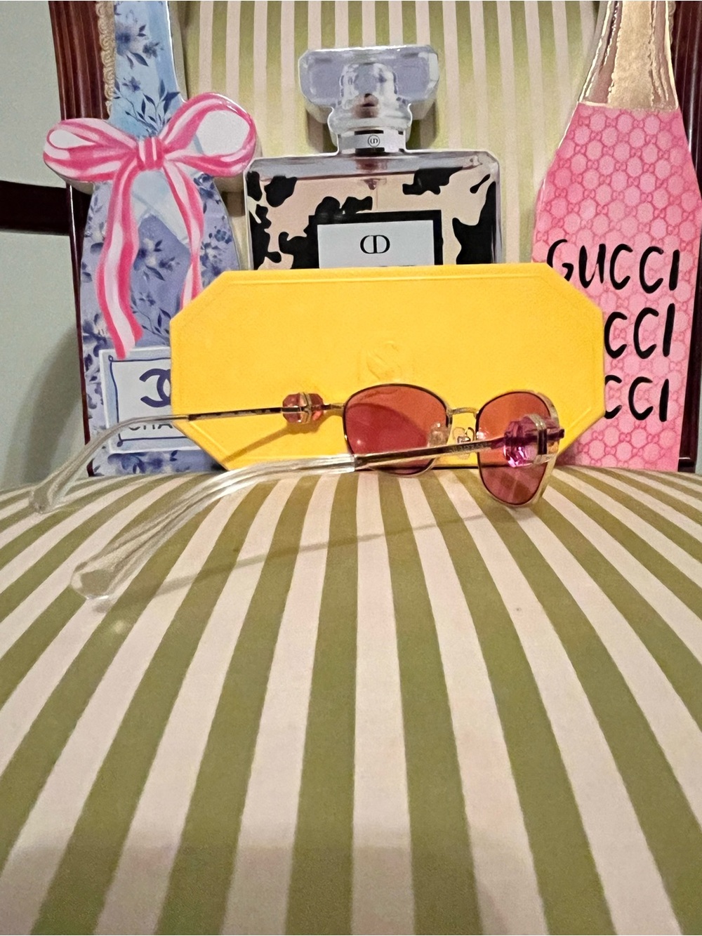 Swarovski Pink Lens Sunglasses with Yellow Case - Picture 6 of 9